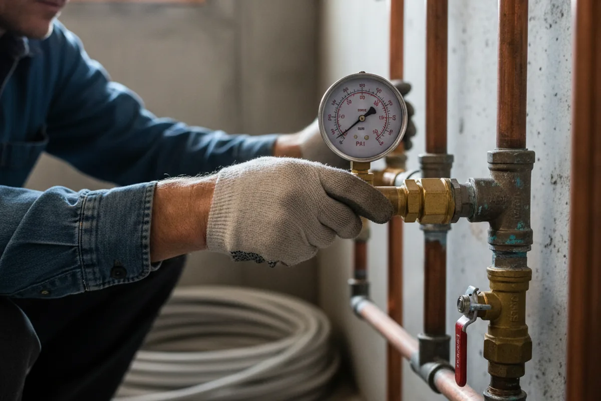 Pressure testing a repaired line during Water Line Repair in Meraux